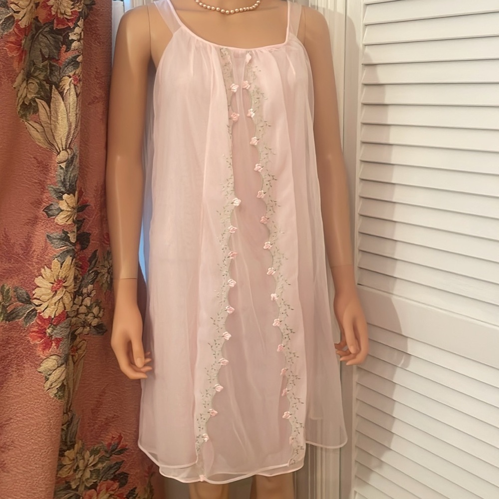 Vintage NIGHTGOWN pale pink tricot by RADCLIFFE size SMALL - Picture 3 of 13